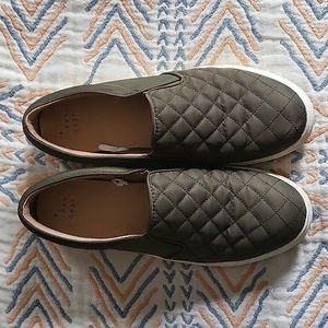 Green slip on shoes